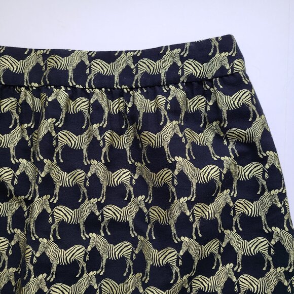 Crown Ivy Black Gold Zebra Print Skirt 16 Jacquard Above Knee Lined A-line - Picture 1 of 9